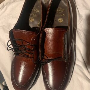 Hytest Brown Leather Oxford Safety Shoes with Polished Finish